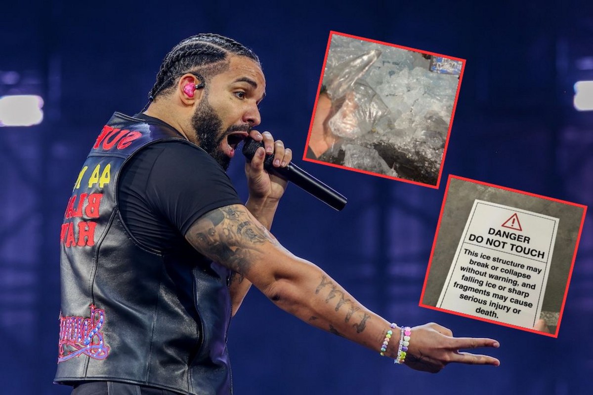 Drake Fans Scavenge Ice and Signs from 'Iceman' Structure in Toronto